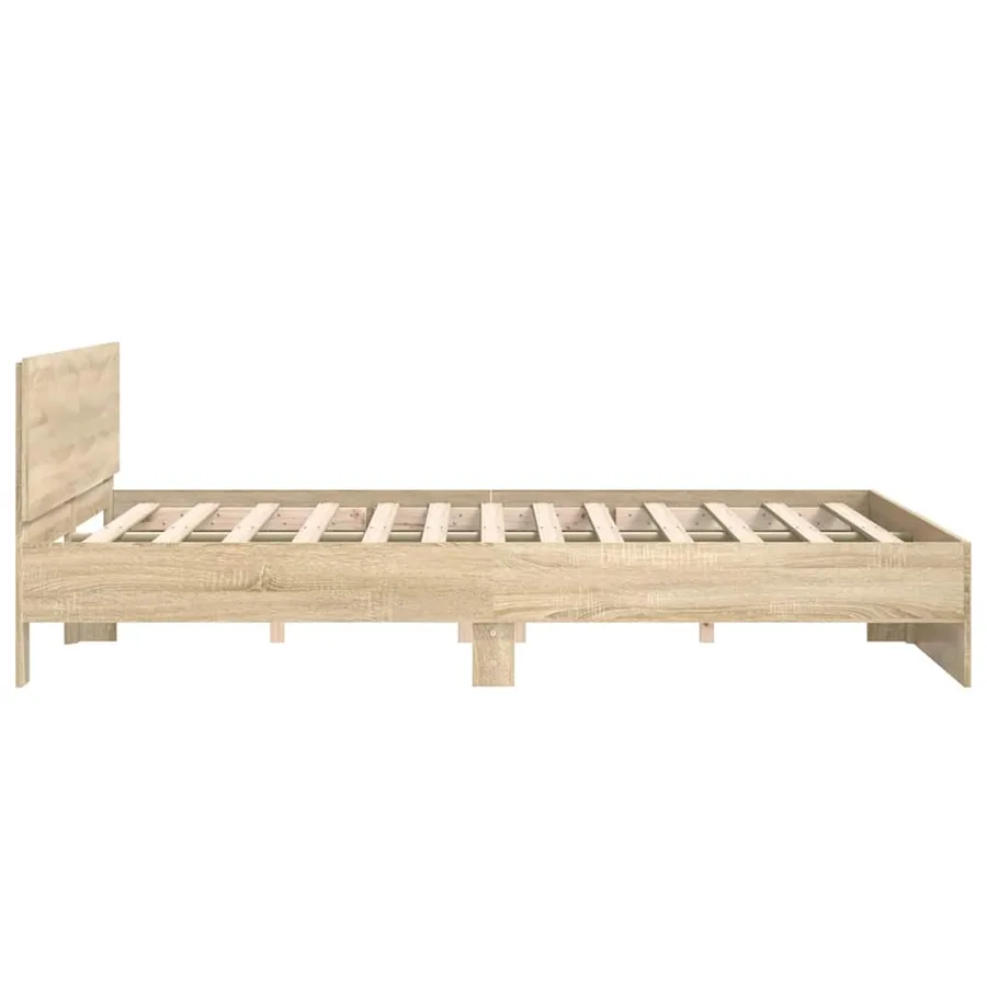 Cadre de lit sans matelas chêne sonoma 200x200 cm - 6