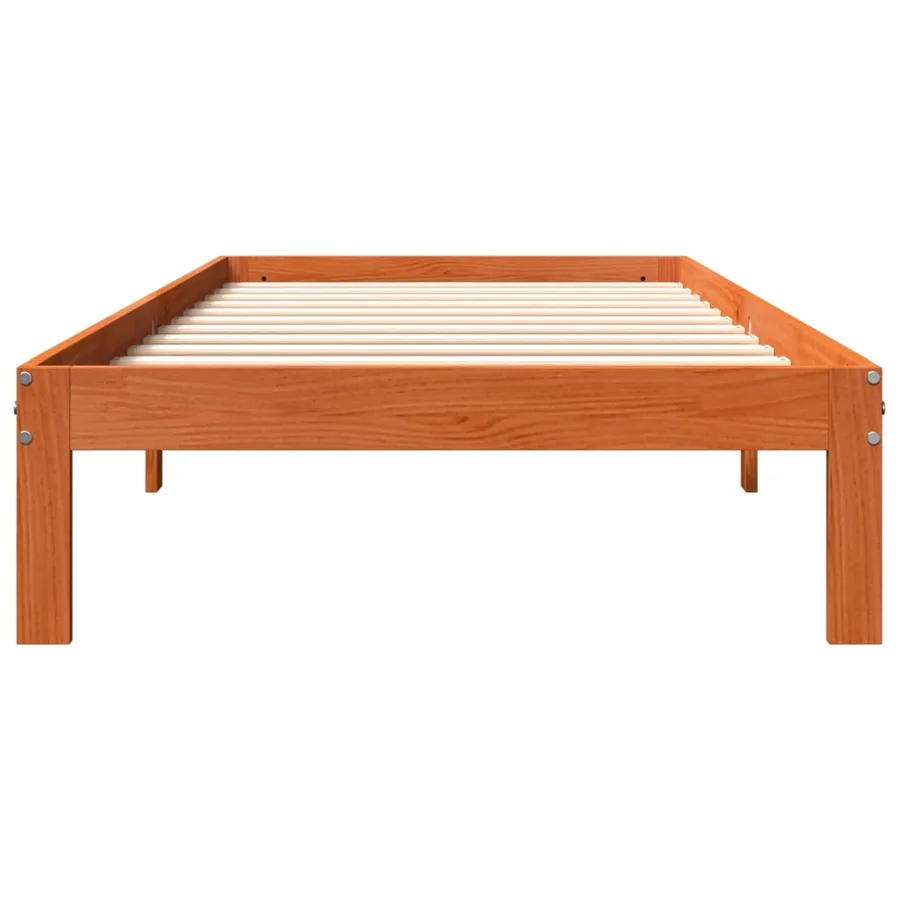 Cadre de lit sans matelas cire marron 90x190 cm bois pin massif - 4