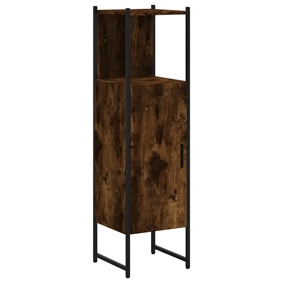 Armoire de salle de bain chêne fumé 33x33x120,5 cm - 2