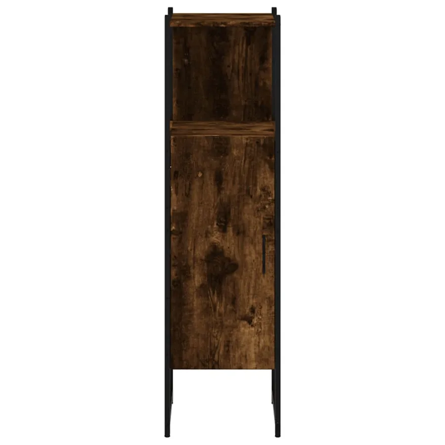 Armoire de salle de bain chêne fumé 33x33x120,5 cm - 5