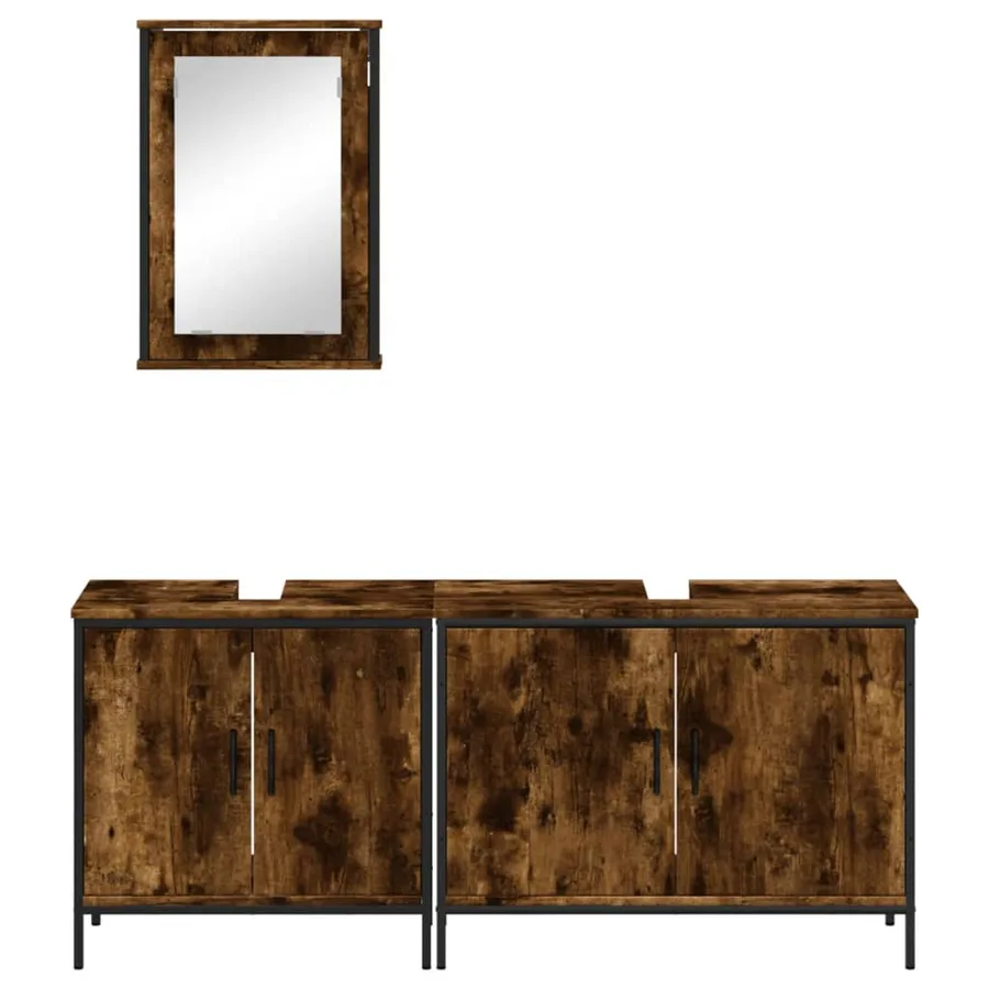 Ensemble de meubles de salle de bain 3 pcs Chêne fumé - 6