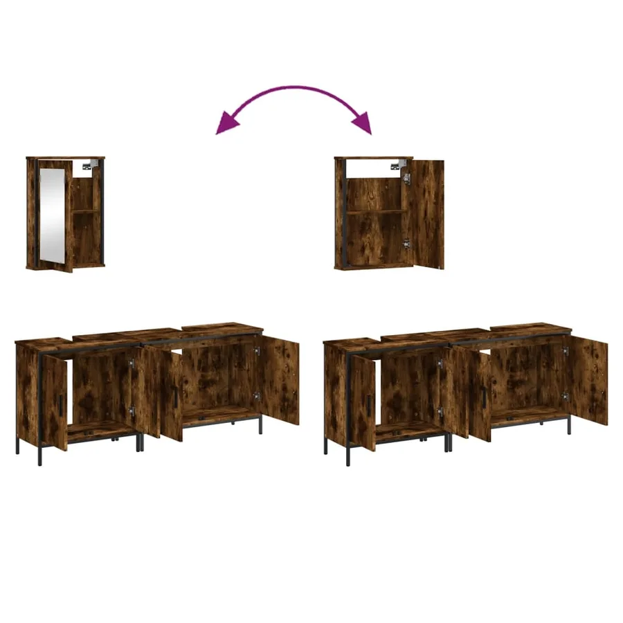 Ensemble de meubles de salle de bain 3 pcs Chêne fumé - 9