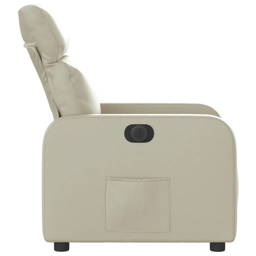 Fauteuil inclinable électrique Crème Similicuir - 10