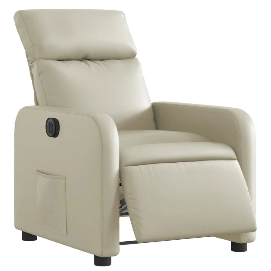 Fauteuil inclinable électrique Crème Similicuir - 3