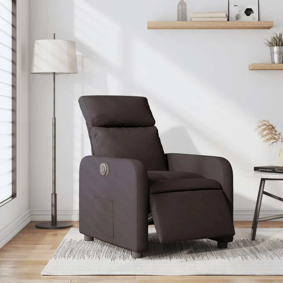 Fauteuil inclinable électrique Marron foncé Tissu - 15