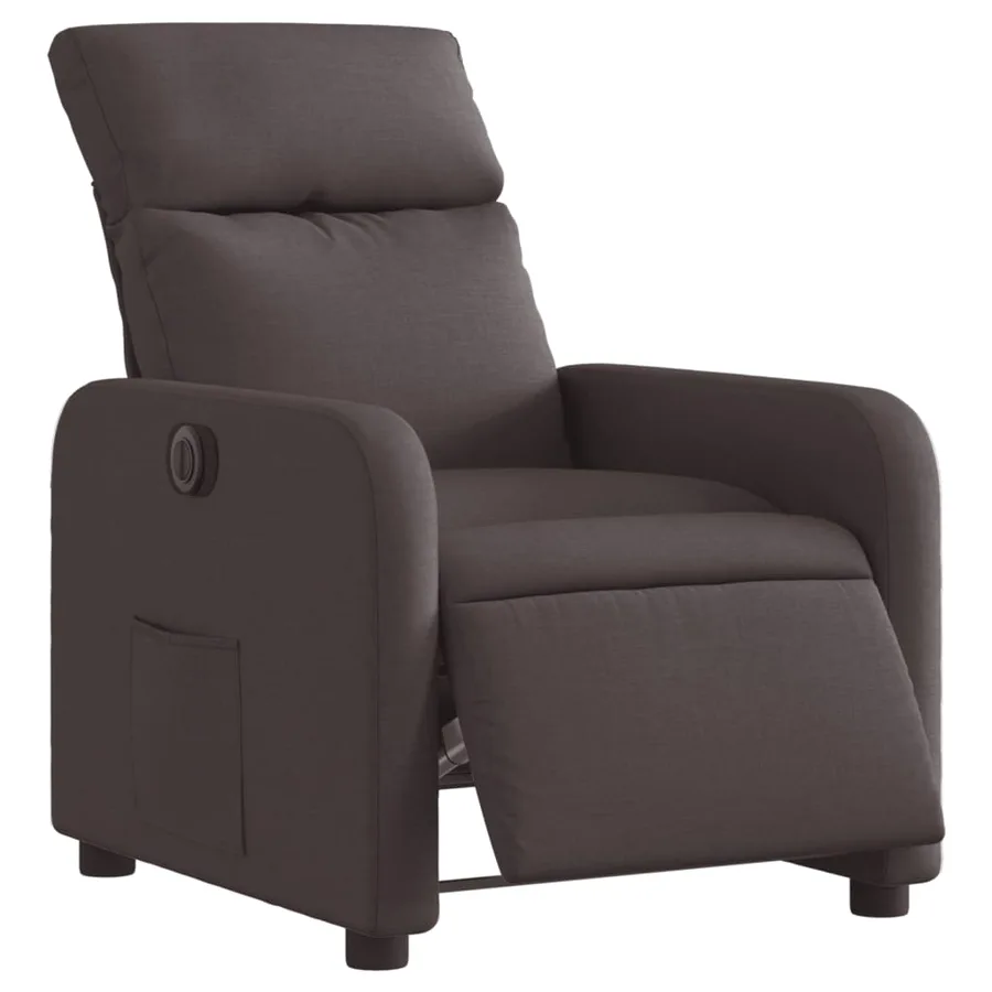 Fauteuil inclinable électrique Marron foncé Tissu - 3