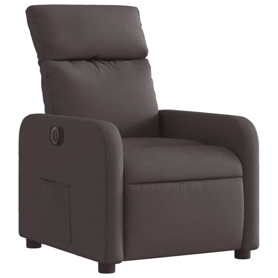 Fauteuil inclinable électrique Marron foncé Tissu - 4
