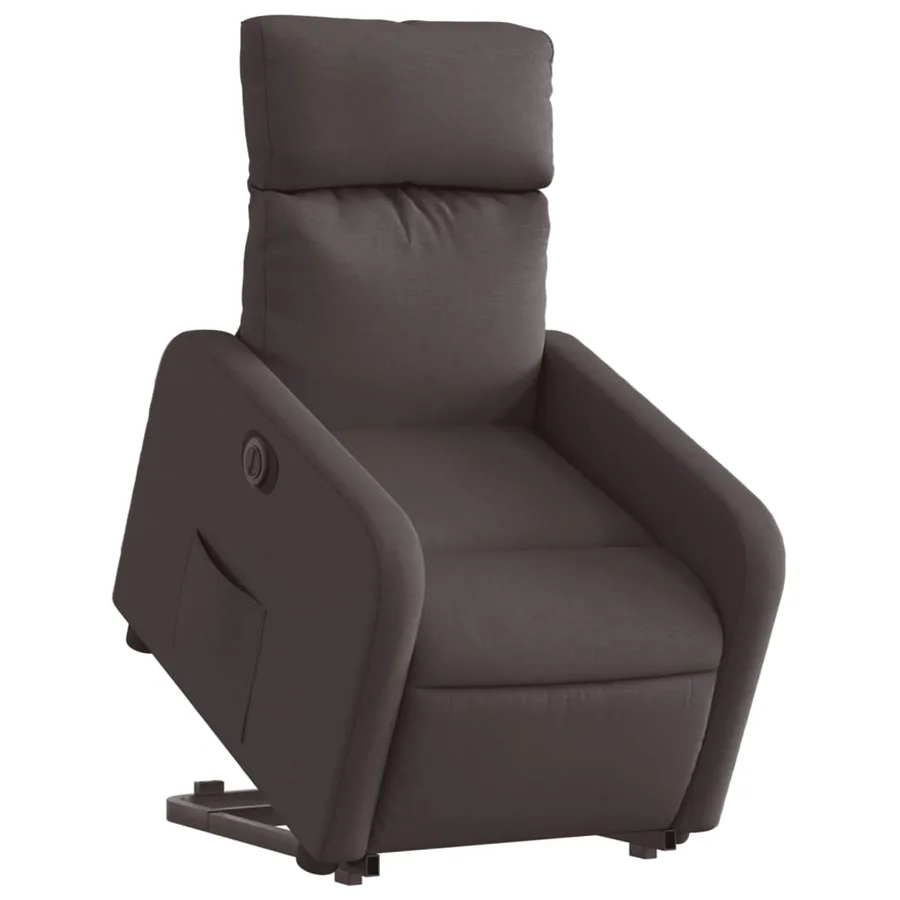 Fauteuil inclinable électrique marron foncé tissu - 3