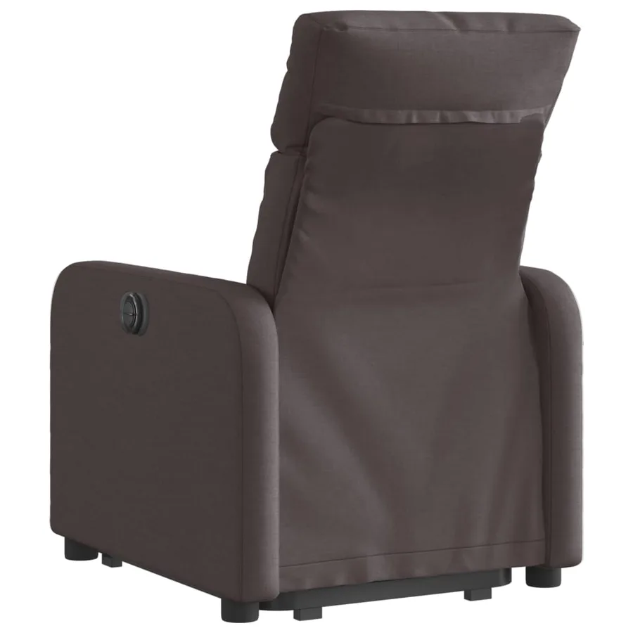 Fauteuil inclinable électrique marron foncé tissu - 5