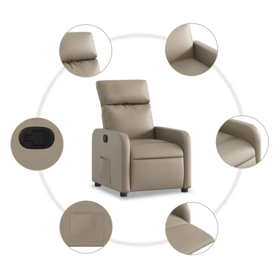 Fauteuil inclinable Cappuccino Similicuir - 5