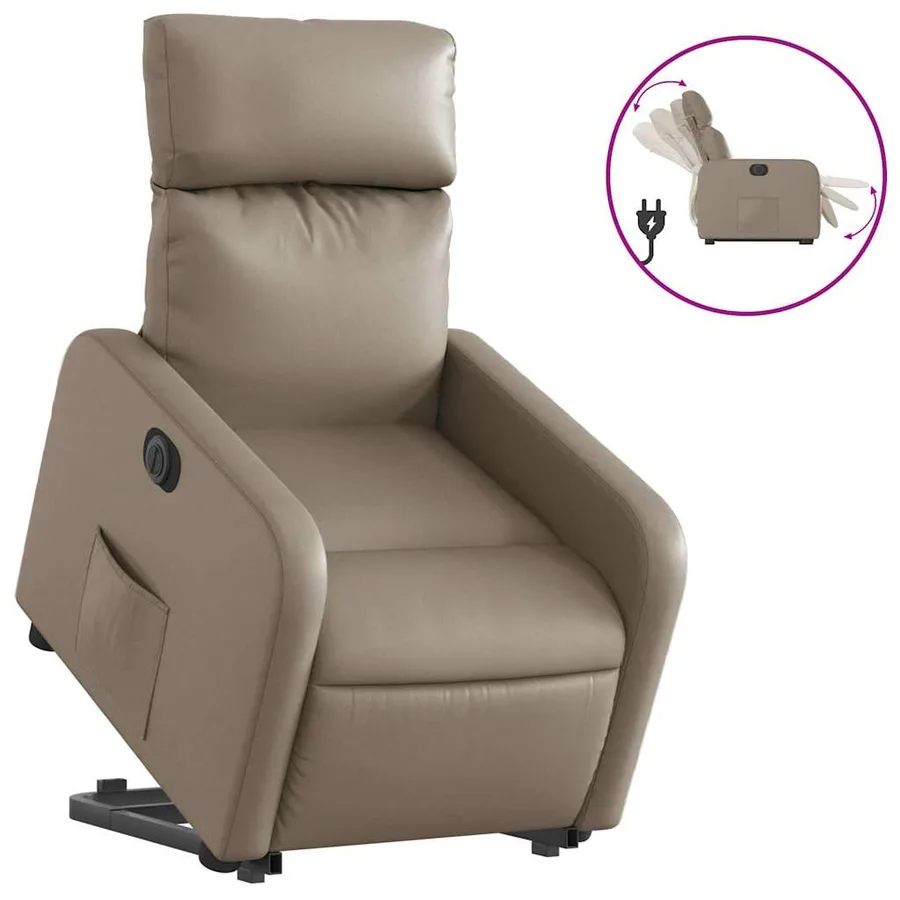 Fauteuil inclinable électrique cappuccino similicuir - 2