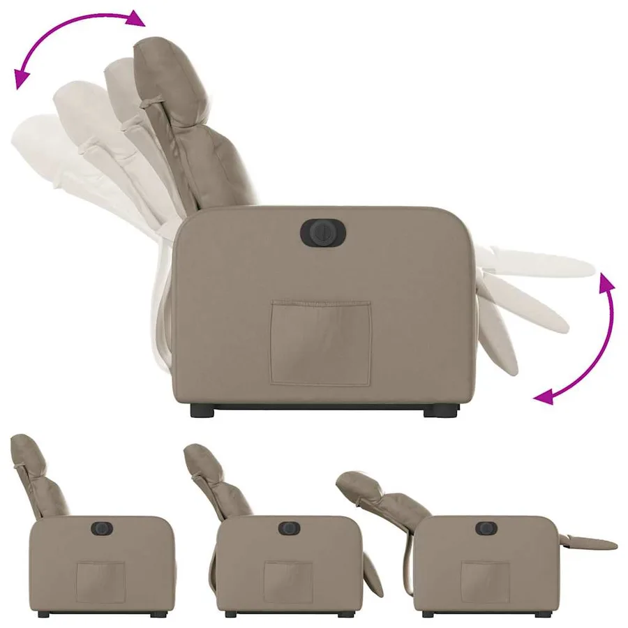 Fauteuil inclinable électrique cappuccino similicuir - 7