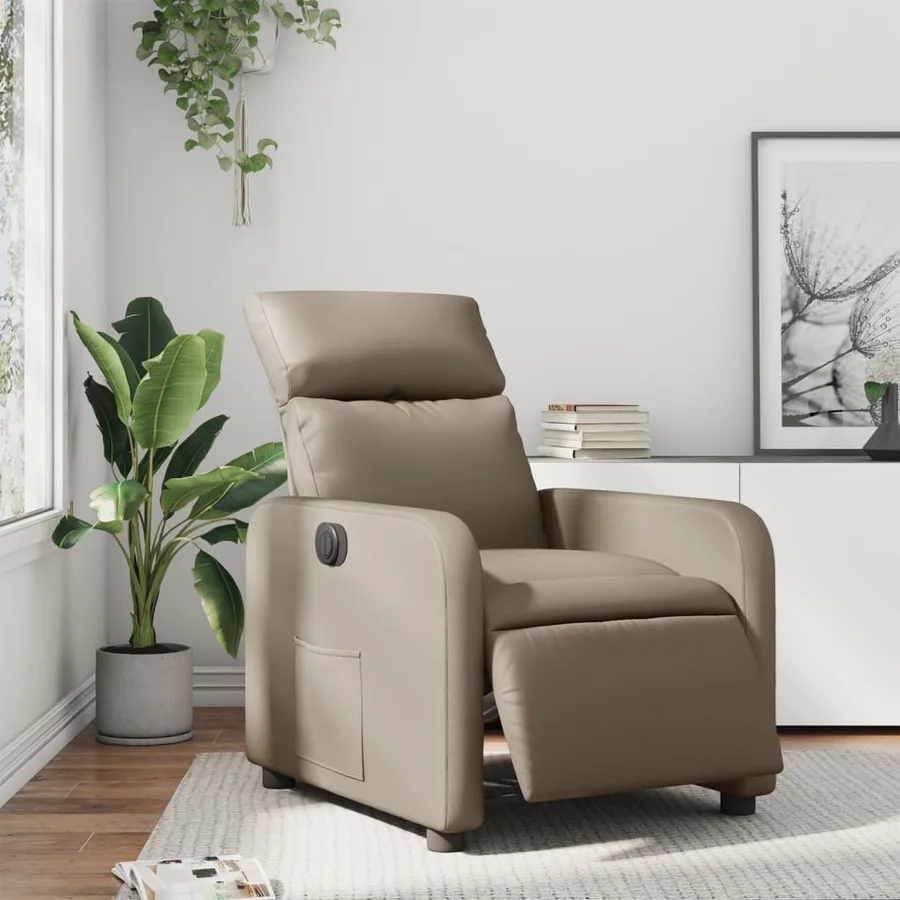 Fauteuil inclinable électrique Cappuccino Similicuir - 16