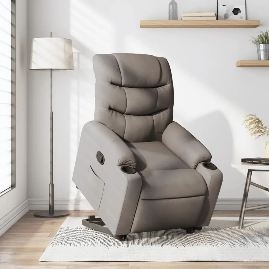 Fauteuil inclinable taupe tissu - 15