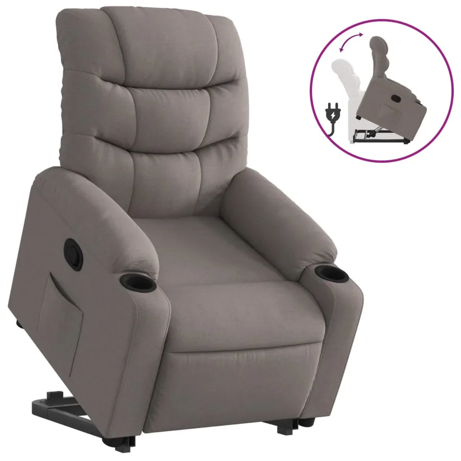 Fauteuil inclinable taupe tissu - 2