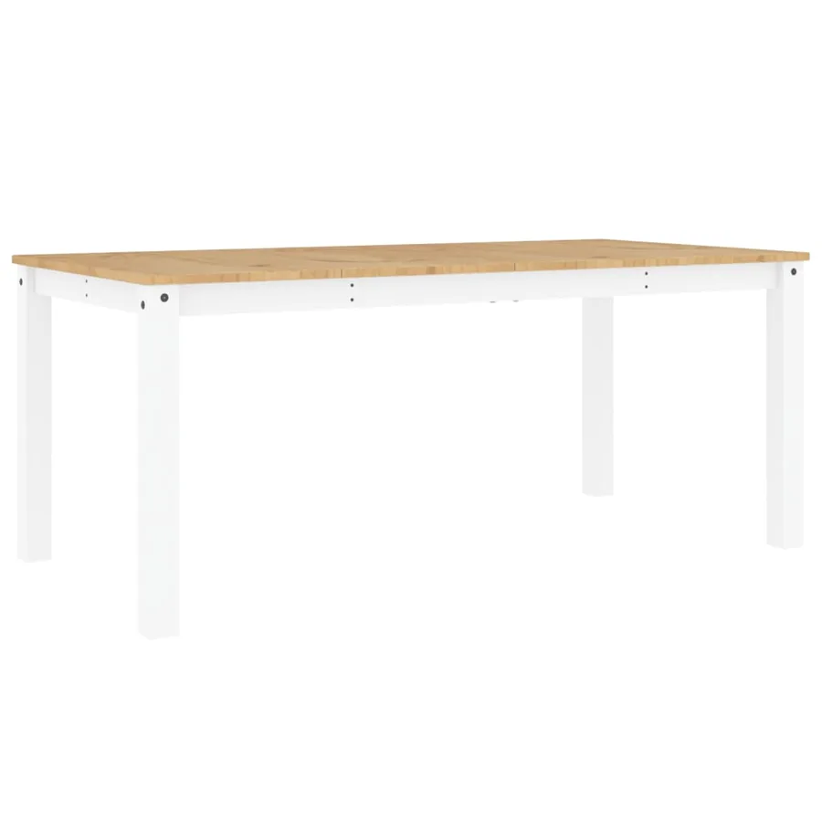 Table à manger PANAMA blanc 180x90x75 cm bois massif de pin - 6