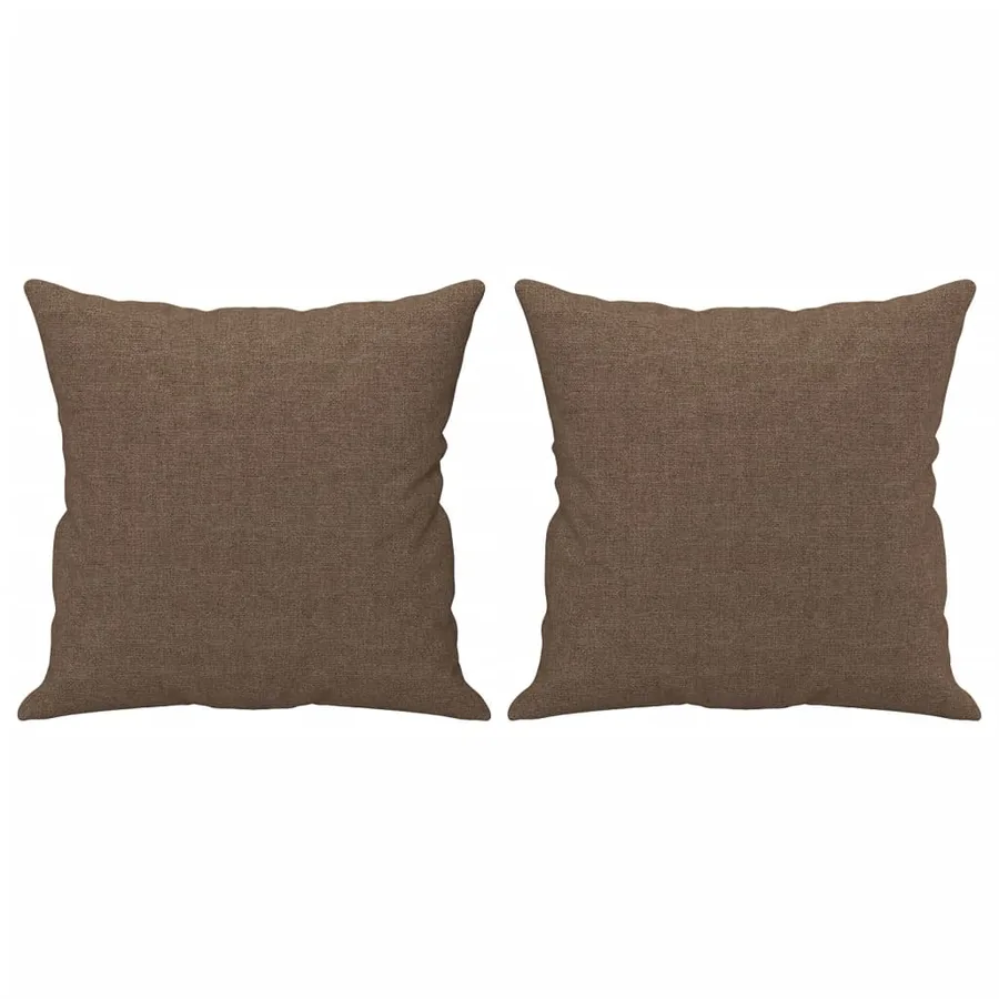 Ensemble de canapés 3 pcs avec coussins marron tissu - 8