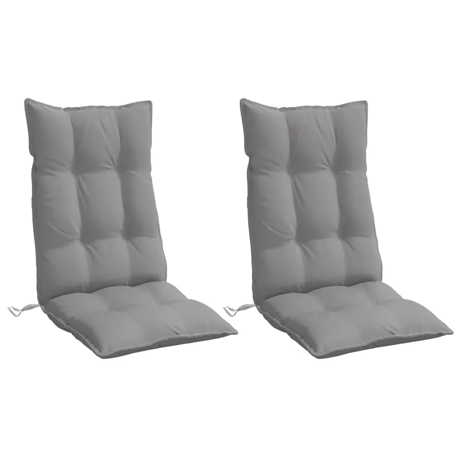 Coussins de chaise à dossier haut lot de 2 gris tissu oxford - 3