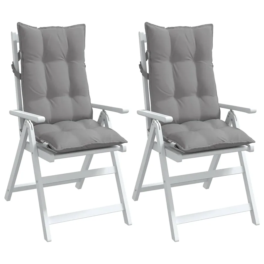 Coussins de chaise à dossier haut lot de 2 gris tissu oxford - 4