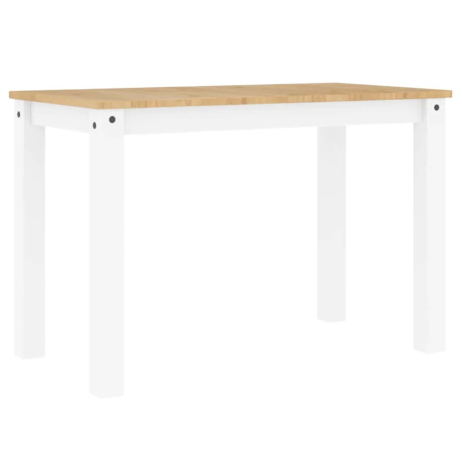 Table à manger PANAMA blanc 112x60x75 cm bois massif de pin - 2