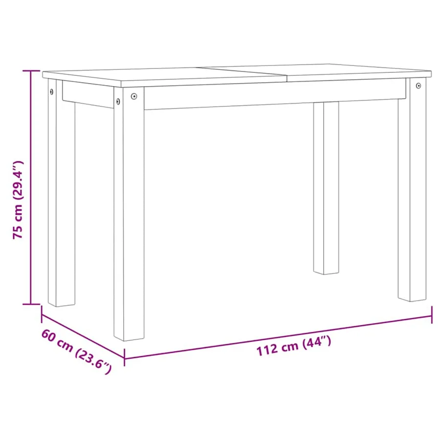 Table à manger PANAMA blanc 112x60x75 cm bois massif de pin - 8