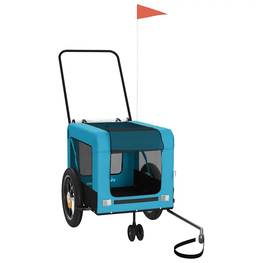 Remorque de vélo pour animaux de compagnie bleu et noir - 2