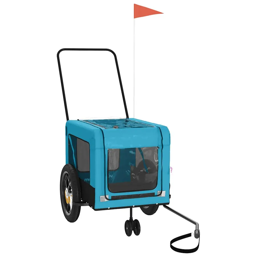 Remorque de vélo pour animaux de compagnie bleu et noir - 3