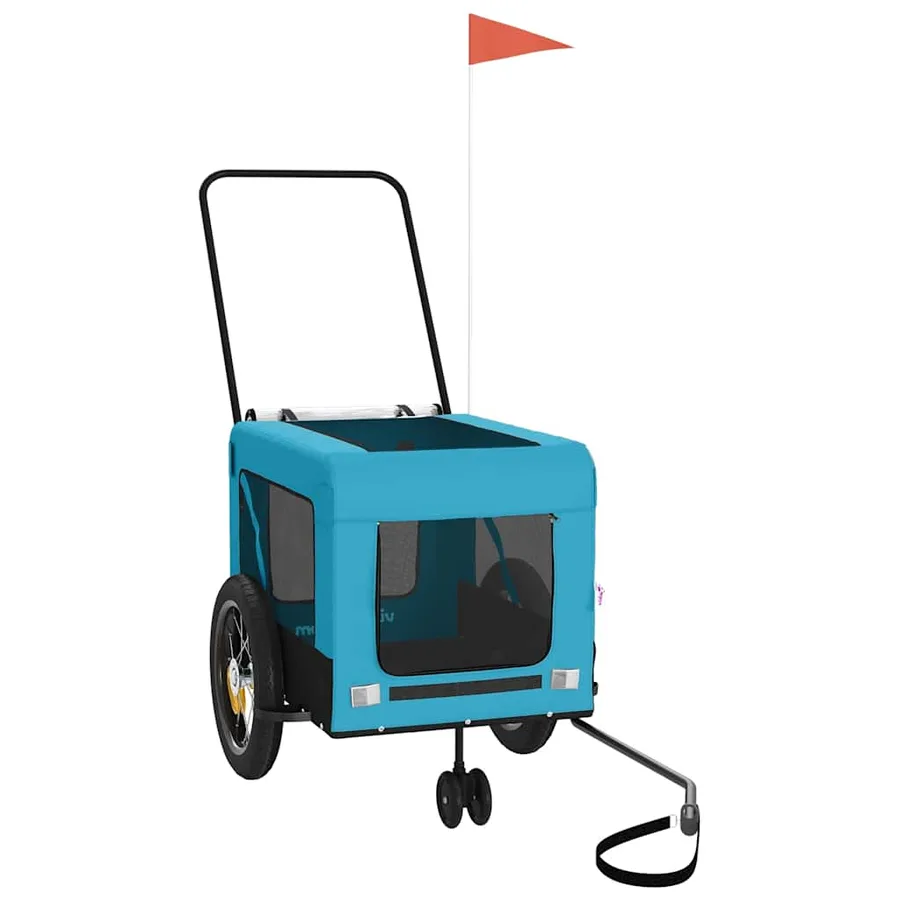 Remorque de vélo pour animaux de compagnie bleu et noir - 4