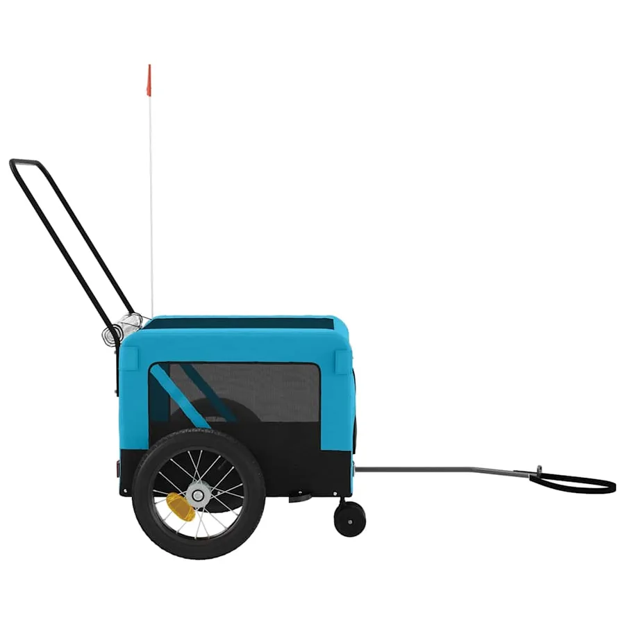 Remorque de vélo pour animaux de compagnie bleu et noir - 7