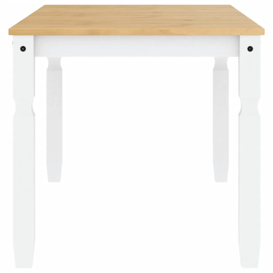 Table à manger Corona blanc 160x80x75 cm bois massif de pin - 5