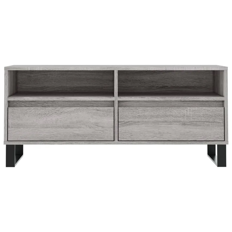 Meuble TV sonoma gris 100x34,5x44,5 cm bois d'ingénierie - 5
