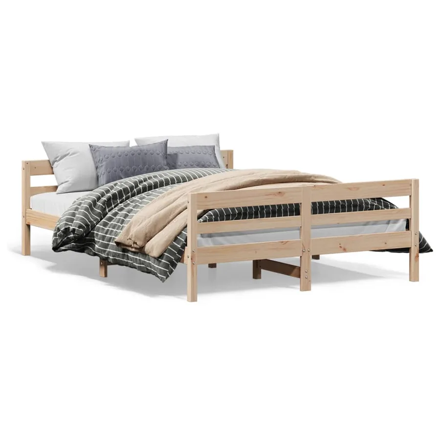 Cadre de lit sans matelas 120x200 cm bois de pin massif - 2