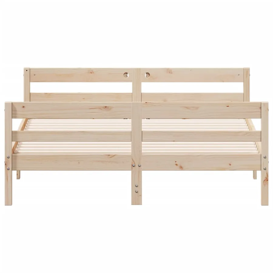 Cadre de lit sans matelas 120x200 cm bois de pin massif - 4