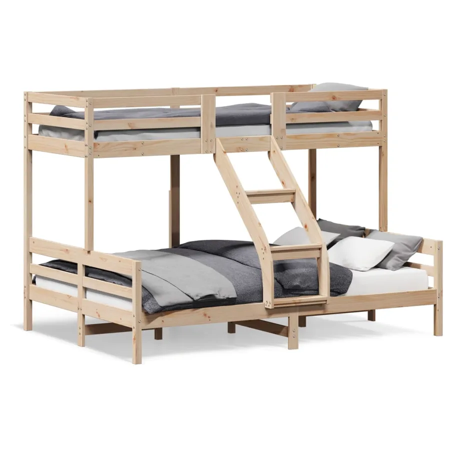 Lit superposé sans matelas 80x200/140x200 cm bois massif - 2