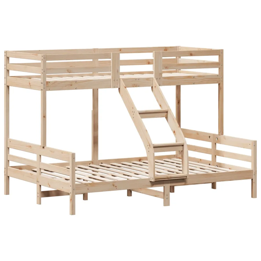 Lit superposé sans matelas 80x200/140x200 cm bois massif - 3