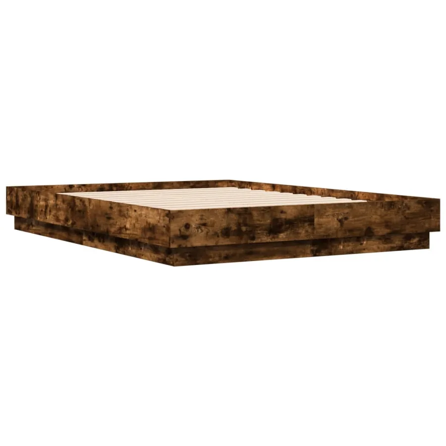 Cadre de lit avec LED sans matelas chêne fumé 120x190 cm - 3