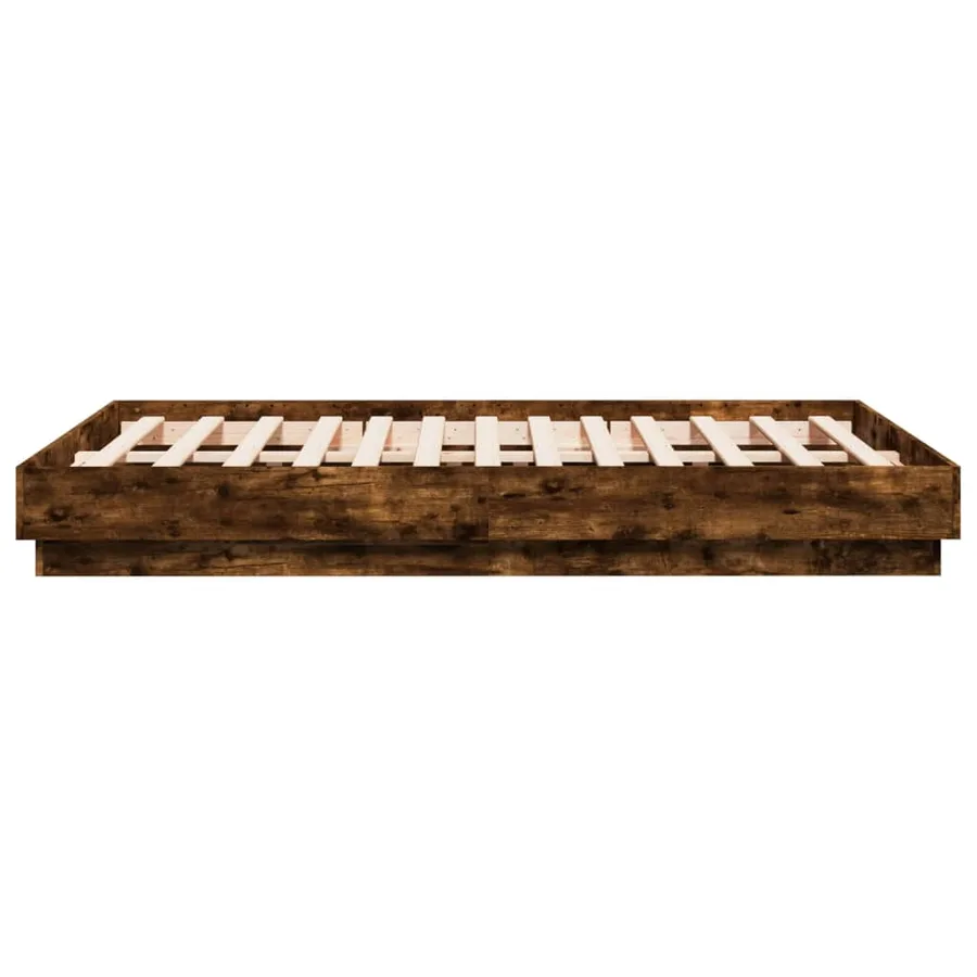 Cadre de lit avec LED sans matelas chêne fumé 120x190 cm - 7