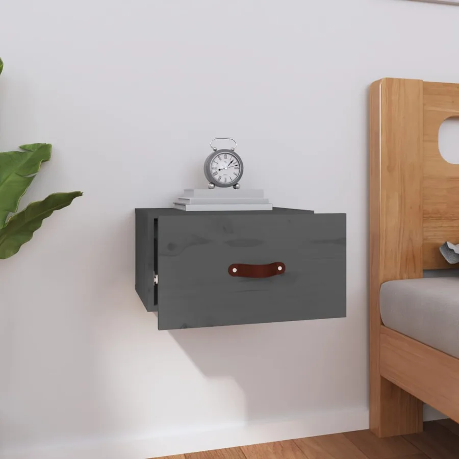 Table de chevet murale Gris 40x29,5x22 cm - 3