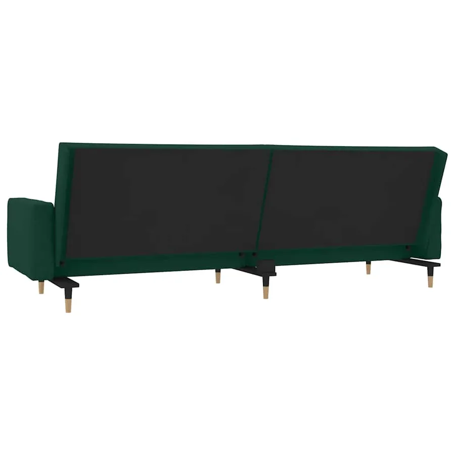 Canapé-lit à 2 places avec deux oreillers Vert foncé Velours - 7