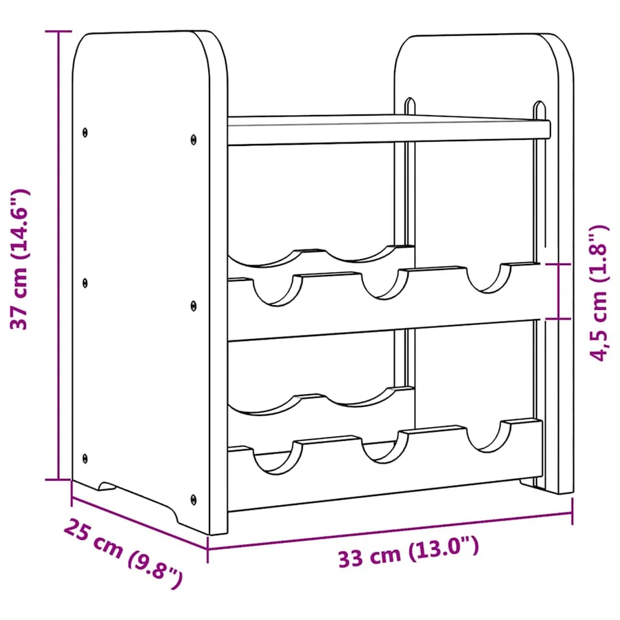 Casier à vin avec panneau supérieur 33x25x37 cm bois pin massif - 9