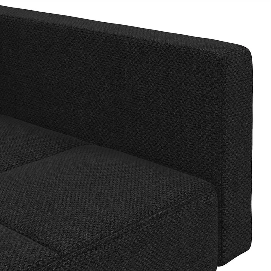 Canapé-lit à 2 places avec deux oreillers noir tissu - 9