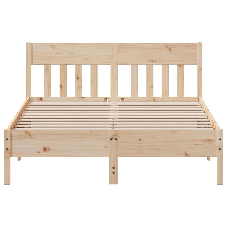 Cadre de lit sans matelas 140x190 cm bois de pin massif - 4