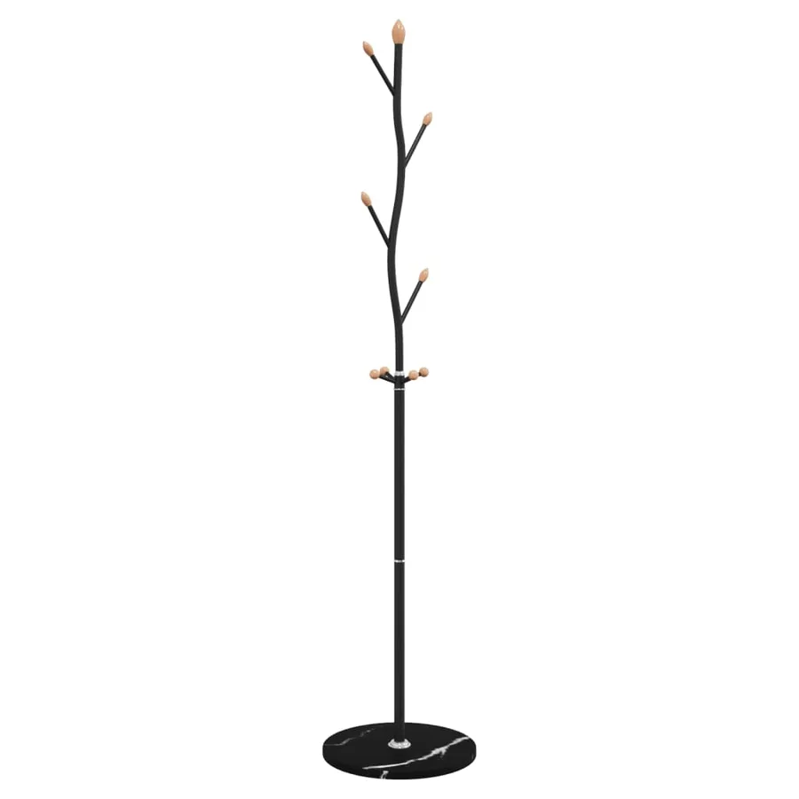Porte-manteau noir 177 cm fer enduit de poudre - 6