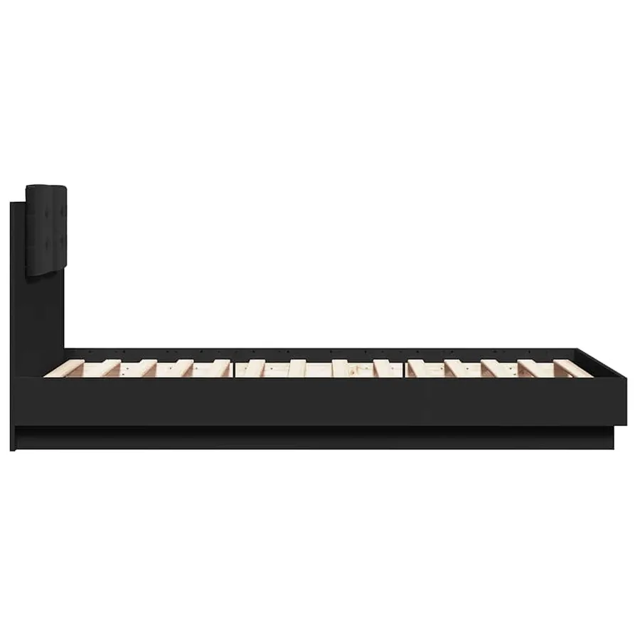 Cadre de lit sans matelas noir 90x190 cm - 5