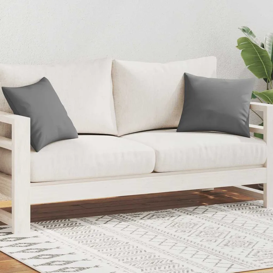 Oreiller d'extérieur lot de 2 45 x 45 cm Gris - 2