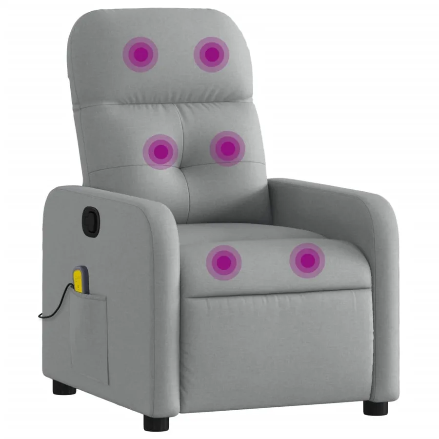 Fauteuil de massage inclinable Gris clair Tissu - 2