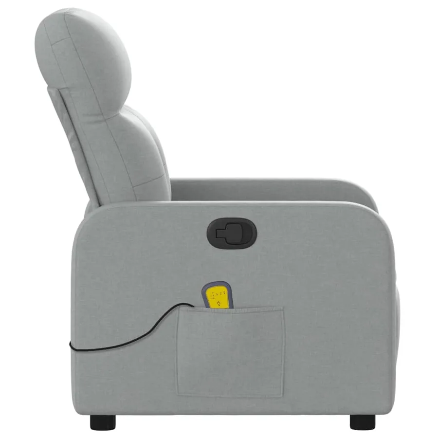 Fauteuil de massage inclinable Gris clair Tissu - 8