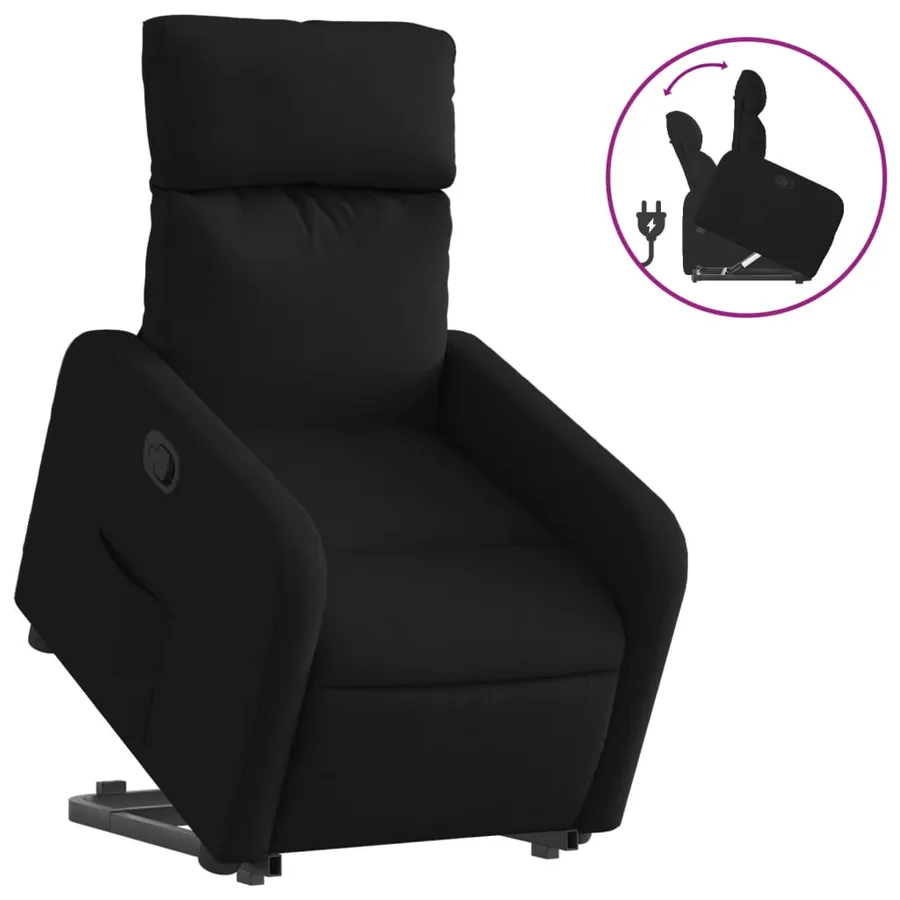 Fauteuil inclinable noir tissu - 2