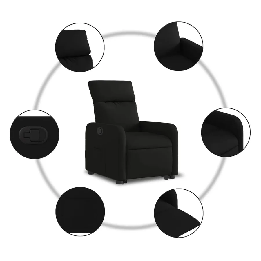 Fauteuil inclinable noir tissu - 8