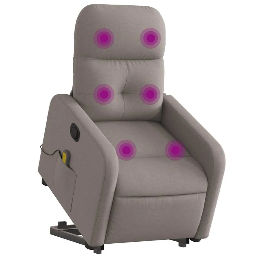 Fauteuil inclinable de massage Taupe Tissu - 3